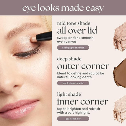 Julep Eyeshadow 101 Cream-to-Powder Waterproof Shadow Stick – Bronze Shimmer – Long-Lasting, Crease-Proof, Luminous Honey Brown Shimmer Eyeshadow with Built-in Smudger