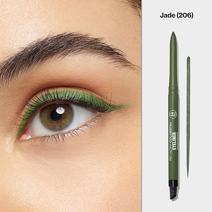 REVLON ColorStay Pencil Waterproof Eyeliner, Smudge-Proof, Eye Makeup with Built-In Sharpener, 206 Jade, 0.01 oz (Pack of 2)