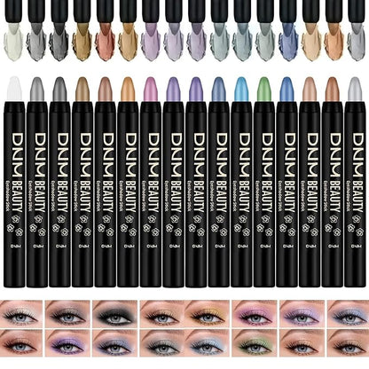 Colorful Shimmery Eye Shadow Stick Glittering Eye Shadow Sticks Set with Retractable and Waterproof Eyeshadow Pencil for Long-Lasting Makeup Eyeshadow (16 Pcs)