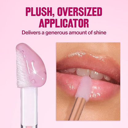 REVLON Super Lustrous Glimmer Lip Oil, Moisturizing & Tinted, Shiny Finish, Made with Plant-Based Squalane, 007 Posh Peach, 0.13 fl oz