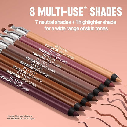 Revlon ColorStay Multi-Liner, Creamy Formula, Multiuse For Lips, Eyes & Face, Stocking Stuffer for Women, 012 High Point