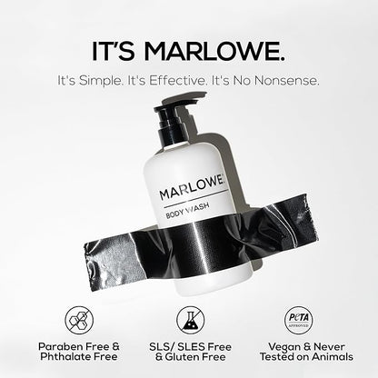 MARLOWE. No. 103 Body Wash 15 oz Pump, Santal, Energizing & Refreshing Shower Gel, Willow Bark & Green Tea Extracts, Cleanses, Moisturizes, Smooths & Nourishes, Warm Amber, Spice & Citron Scent