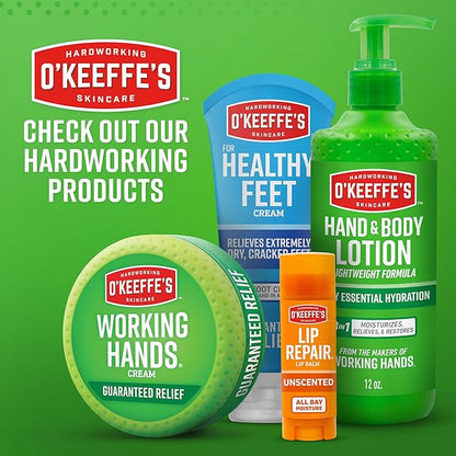 O'Keeffe's for Healthy Feet Foot Cream - 3.2 oz Jar (2 Pack) - Guaranteed Relief for Extremely Cracked, Dry Feet, Repairing Skincare, Instantly Boosts and Retains Moisture Levels
