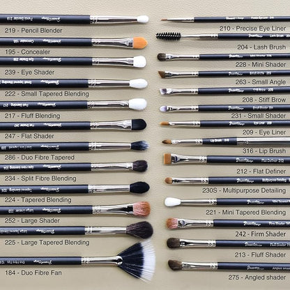 Makeup Artist MUST HAVES 42Pcs Makeup Brushes Set with Real Natural Goat Hair By BUEART DESIGN (42Pcs Matte Pearl Black)