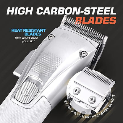 Fagaci Professional Hair Clippers, Hair Scissors & Hair Trimmer Extremely Sharp, Hair Shears, Turbo Power Cordless Hair Clippers & Hair trimmer Set