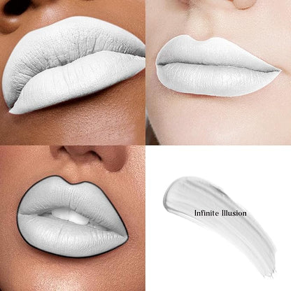 3-Pack Multicolor Matte Liquid Lipstick Set – White, Dark Green & Chocolate – Long-Lasting, Smudge-Proof, Waterproof – High-Pigment, Transfer-Resistant Colors for All-Day Wear