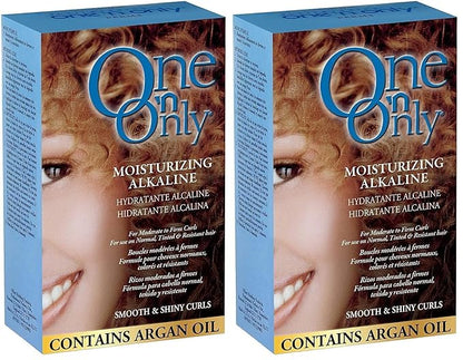 One 'n Only Moisturizing Alkaline Perm with Argan Oil, Moderate to Firm Curls, Fresh Scent, True-to-Rod Size Curls, Leaves Hair Shiny, Moisturized, and Manageable, (Pack of 2)