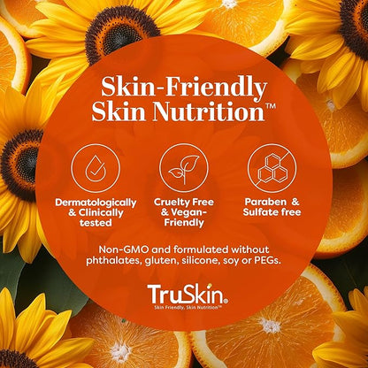 TruSkin Sunscreen Serum for Face – SPF 30 Universal Tinted Mineral Sunscreen Face Serum – Lightweight Transparent Finish – Zinc Oxide, Vitamin C, Hyaluronic Acid, Ceramides, All Skin Types, 1 fl oz