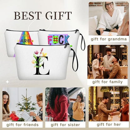 SEAMOON Bridesmaid Proposal Bridal Birthday Unique Gifts for Women Bride Friend Bestie Personalized Travel Make up Cosmetic Bag with Mirror Valentines Mothers Day Christmas Graduation E
