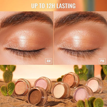 Oulac Shimmer Cream Eyeshadow also for Highlighter Blendable Eye Shadow Waterproof&Long Lasting with Moisturizing Formula Soft Shimmer Eye Make-up,Vegan & Cruelty-Free,6g 24