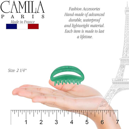Camila Paris CP3079 French Hair Clip for Women, Green, Girls Hair Claw Clip Jaw Fashion Durable and Styling Hair Accessories for Women, Luxury Ladies Strong Hold No Slip Grip Clamp, Made in France