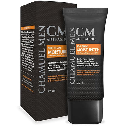 Anti Aging Daily Aftershave for Men - All Natural Mens Face Cream and Moisturizer with Argan, Shea & Aloe Facial Fuel for Sensitive, Dry, Oily or Combo Skin, 2.6 oz