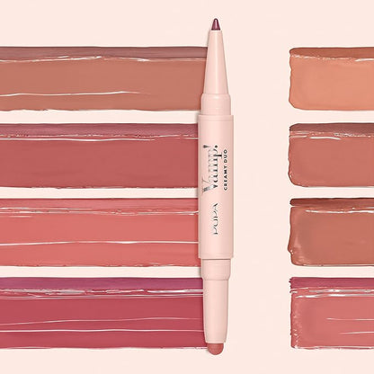 Pupa Milano Vamp! Creamy Duo, 007 Peach Nude, 1 Pc - 2 in 1 Lipstick and Lip Pencil - Long Lasting - Lightweight - No-Transfer - Smooth Texture - Highly Pigmented