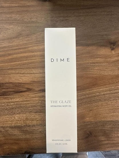 DIME Beauty Glaze Body Oil, Hydrating, Non-Greasy Massage Oil, Argan and Jojoba Oil for Skin, Bath Oil for All Over Body Glow, 4 oz / 120 ml