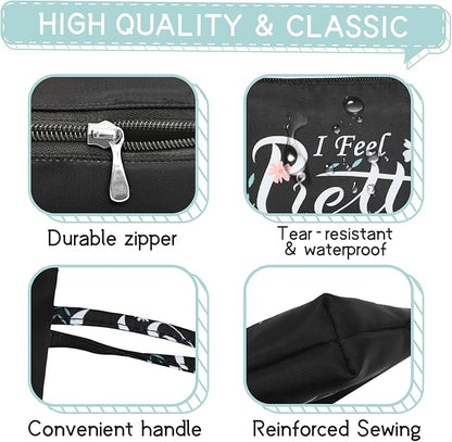 Gloppie Small Makeup Bag for Purse Cosmetic Bag for Women Little Beauty and Personal Bag Must Have Purse Essentials Black