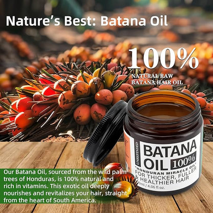 Batana Oil for Hair Growth Dr. Sebi 100% Natural, Unrefined and Organic Batana Oil from Honduras, 4.06 Ounce Jar