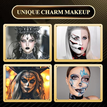 Black Lipstick Halloween Black Lip Liner & Gel Eyeliner Pencil,Matte Black Lipstick Long Lasting Smudge Proof,Velvet Lip Gloss,Non Stick Cup,Suitable for Halloween Cosplay Goth Makeup