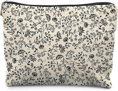 Vintage Halloween Makeup Bag, Halloween Gifts for Women Her Girlfriend, Halloween Pumpkins with the Wine Cosmetic Bags Toiletry Bag for Women, Horror Makeup Bag