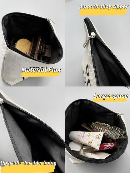 Cute Makeup Bag, Black Cat Cosmetic Pouch, Cat Gifts for Women, Camel-1