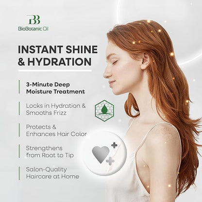 Bio Botanic Oil Range – Magic Conditioner for Colored, Dry & Damaged Hair with Organic Coconut Oil & Shea Butter, SLS-Free Deep Moisture & Repair in Just 3 Minutes, Nourishes & Protects Color