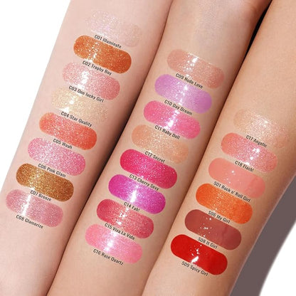 Oulac Red Pink Lip Gloss High-shine Moisturizing Lip Gloss Oil Colorful Shade Liquid Lipstick Non-stick Cup Glitter lipstick Lip Tint Reduce Fine Lines Lip Glaze For Dry Lip C13