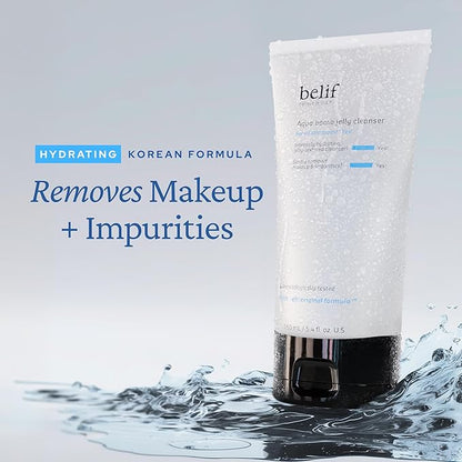 belif Jelly Hydrating Deep Cleanser – Low pH Mild & Gentle Gel-to-Foam Face Wash for Daily Deep Pore Cleansing, Hydrating and Refreshing for All Skin Types, Korean Skincare, 5.41 fl.oz