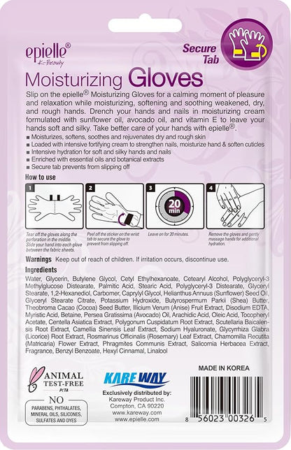 Epielle Moisturizing Hand Mask 6 Pairs, Deep Moisturizing Gloves for Dry, Cracked Hands, Self Care Gifts for Women, Spa Kit, Stocking Stuffers, Thanksgiving Essentials