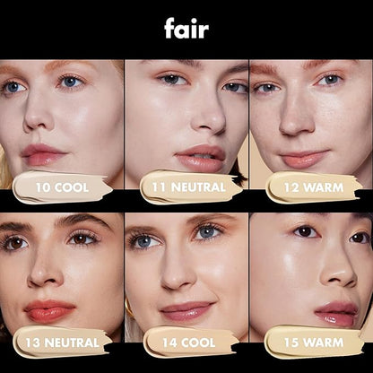 e.l.f. Soft Glam Foundation, Medium Coverage, Long-Lasting & Buildable Foundation For A Smooth, Satin Finish, Vegan & Cruelty-Free, 15 Fair Warm