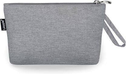 Gloppie Makeup Bag for Purse Travel Cosmetic Bag for Women Small Zipper Makeup Pouch Grey