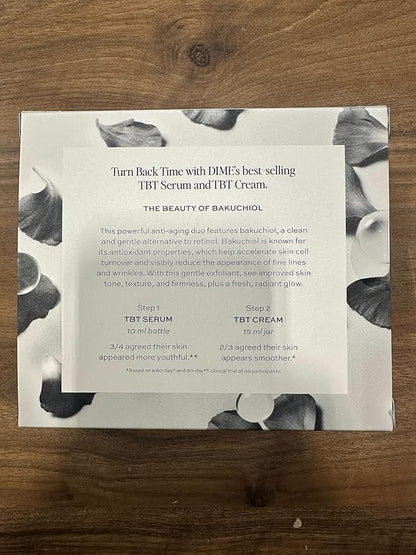 DIME Beauty TBT Reviving Skincare Set ($32 Value) - Includes TBT Cream (15 ml) + Serum (10 ml), Formulated with Bakuchiol, a Clean Retinol Alternative to Reduce the Appearance of Fine Lines