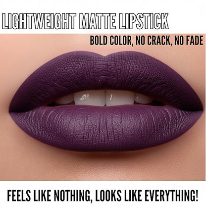 Mynena Deep Eggplant Long Lasting Lipstick for Women Waterproof & Transfer-Proof | Hydrating with Shea Butter | Bold Pigment Matte Color Lip Stain | Talc-Free & Vegan Product that Performs | Mia