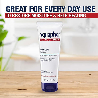Aquaphor Healing Ointment Advanced Therapy Skin Protectant, Dry Skin Body Moisturizer, 7 Oz Tube