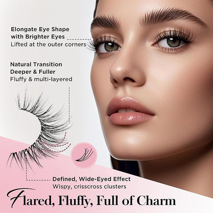 BEPHOLAN False Eyelashes 6-16mm Wispy Eyelashes Natural Look 100% Handmade Fake Lashes Lightweight Short Lashes with Soft Clear Band 3 Pairs Pack(CJ201)