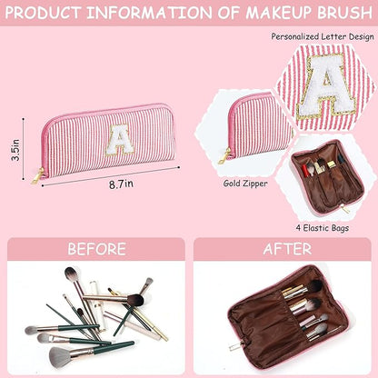 YOOLIFE Gifts for Teen Girls - Personalized Initial Makeup Bag, Birthday Gifts for Women Sister Friend Daughter Girls Kids
