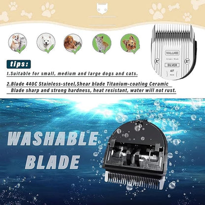 Detachable Adjustable Pet Dog Grooming Clipper 5-in-1 Blade Compatible with WAHL Professional Animal Blade Arco, Bravura, Chromado, Creativa, Figura, and Motion Pet, Dog, and Horse Clippers(4F)(2PACK)