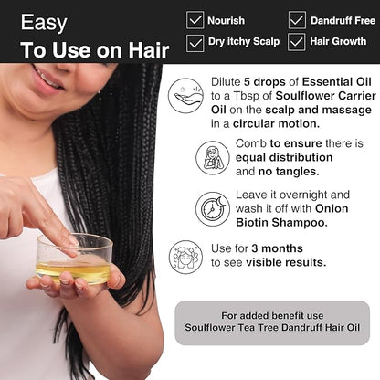 Soulflower Organic Tea Tree Essential Oil for Oily Skin & Itchy Scalp - Melaleuca Alternifolia - 100% Pure, Natural, Vegan, Cruelty Free, Aromatherapy, Diffusion, 30ml / 1 fl oz