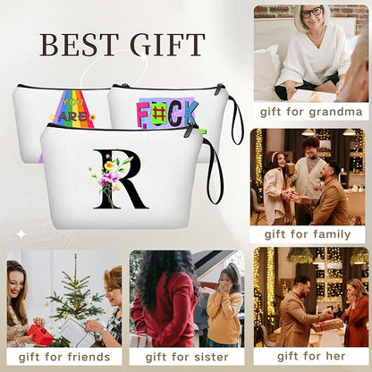 SEAMOON Bridesmaid Proposal Bridal Birthday Unique Gifts for Women Bride Friend Bestie Personalized Travel Make up Cosmetic Bag with Mirror Valentines Mothers Day Christmas Graduation R
