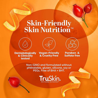 TruSkin Vitamin C Cleanser for Face - Brightening Face Wash with Vitamins C & E, Rosehip Oil, Aloe Vera and MSM - Deep Clean and Refresh for Radiant, Healthy-Looking Skin, 5 fl oz