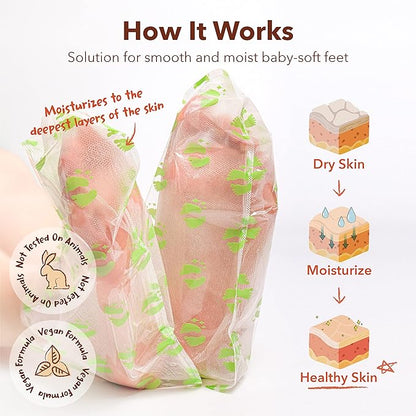 Purederm Exfoliating Foot Mask (3 Pack) – Regular Size Exfoliating Foot Masks for Cracked Feet, Dry Skin, Callused Feet…