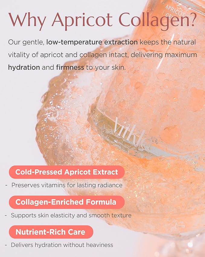 Apricot Collagen Gel Serum Mist Korean Face Moisturizer Spray - 8 Layer Hyaluronic Acid and Bakuchiol - Heart Shape Clear Keychain Refillable Travel Portable Bottle, 3.38oz