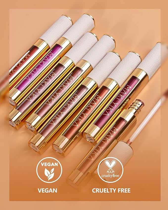 MAKI YIKA Purple Lipstick for Women Metallic Lipsticks Glitter Long Lasting Lipstick No Smudge No Transfer Liquid Pink Lip Gloss (BR07 Promise Me)