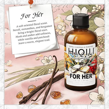 HIQILI for Her Fragrance Oil for Candle Making, Bath Bombs, Soap Making Supplies, Add to Body Lotion, Women Scented Oil - 1 Fl Oz
