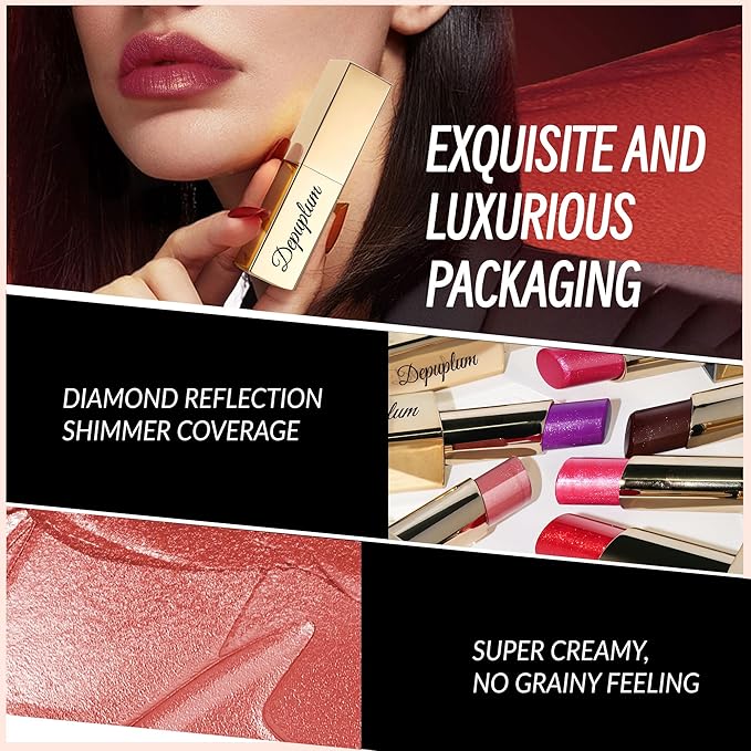 Purple Red Lipstick Moisturizing for Women Shimmer Tinted Lip Balm Hydrating Nourishing Mauve Lip Gloss Vegan& Cruelty Free Lip Makeup, ZG113 Flame