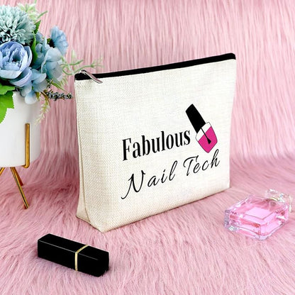 Nail Artist Appreciation Gift Makeup Bag Nail Technician Gift for Women Graduation Presents Cosmetic Bag Retirement Birthday Presents for Her Women Christmas Thanksgiving Keepsake Travel Pouch
