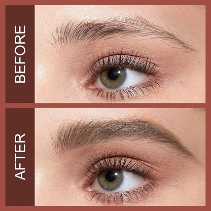 Boobeen Waterproof Eyebrow Pencil with Pomade, Brow Gel with Dual-ended Brush, Long-Lasting Natural Hair-Like Brows for All Skin Tones, Brown