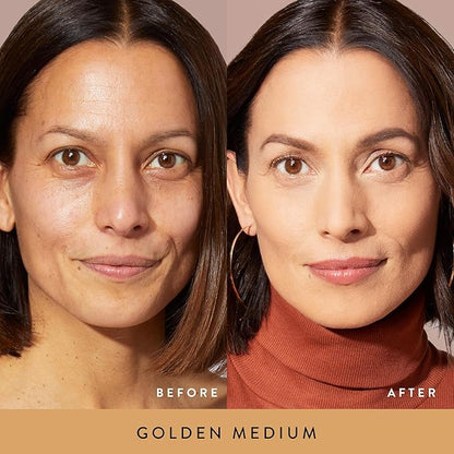 LAURA GELLER NEW YORK Baked Double Take Powder Foundation - Golden Medium - Buildable Medium to Full Coverage - Matte Finish