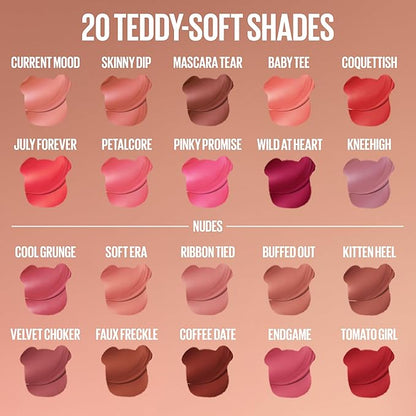 MAYBELLINE Super Stay Teddy Lip Tint, Long Lasting Matte Lipstick For Up To 12HR Wear, Petalcore, 1 Count