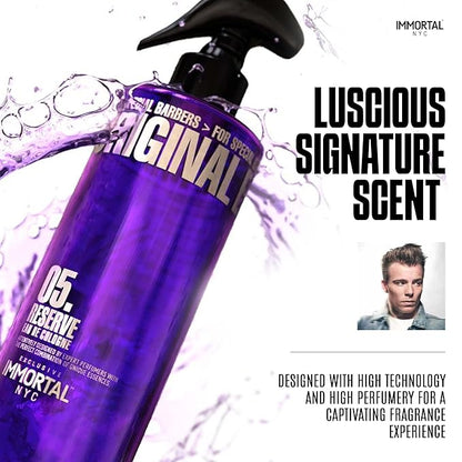 Immortal NYC Reserve 05, After Shave Spray Body/Face Men's Cologne, 17 oz - Exclusive Barbers - Softens Skin - Refreshes/disinfects and Relieves Face and Skin - Moisturizing Formula After Shaving
