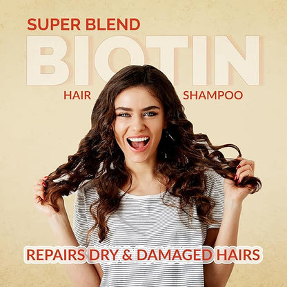 Rosemary Mint Biotin Hair Growth Shampoo for Stronger, Thicker & Longer Hairs with Vitamin E and B5 | Hair Growth Shampoo for Healthy Hairs, Contains NO SLS, NO SLES, NO PARABENS 300 mL