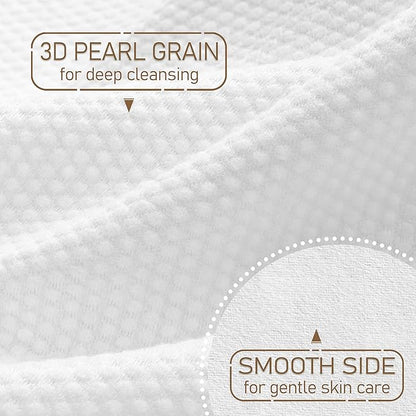 Luxe Bamboo Towel Container (Bamboo Box Towel Holder) with Disposable Face Towels Biodegradable Large Dry Wipes 100 Count Extra Thick Soft Clean Facial Towels for Facial Cleansing